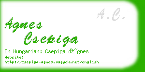 agnes csepiga business card